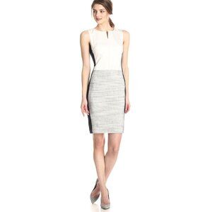Tahari Colorblock Sheath Dress - Navy & Ivory Size 6 NWT